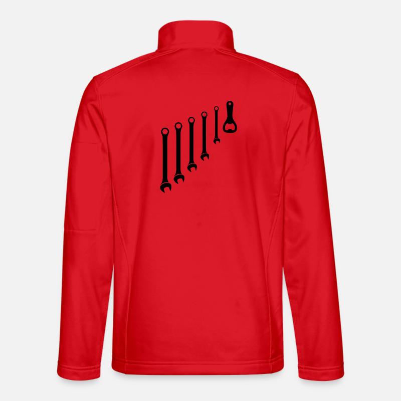 Werkzeug Set & Flaschenöffner Mechaniker - Unisex Softshelljacke - Rot
