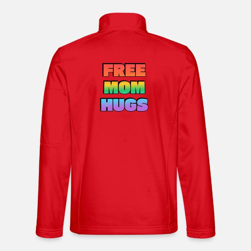 Free Mom Hugs Rainbow Gradient - Unisex Softshell Jacket - red