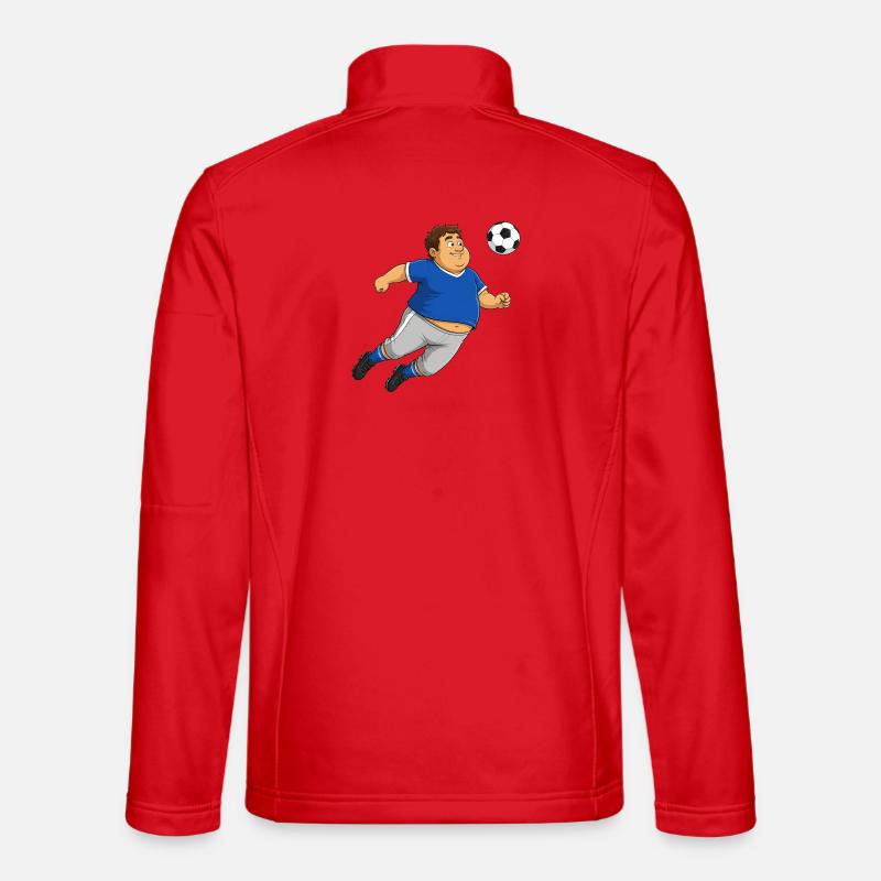 Fußballer mit Ball - Unisex Softshelljacke - Rot