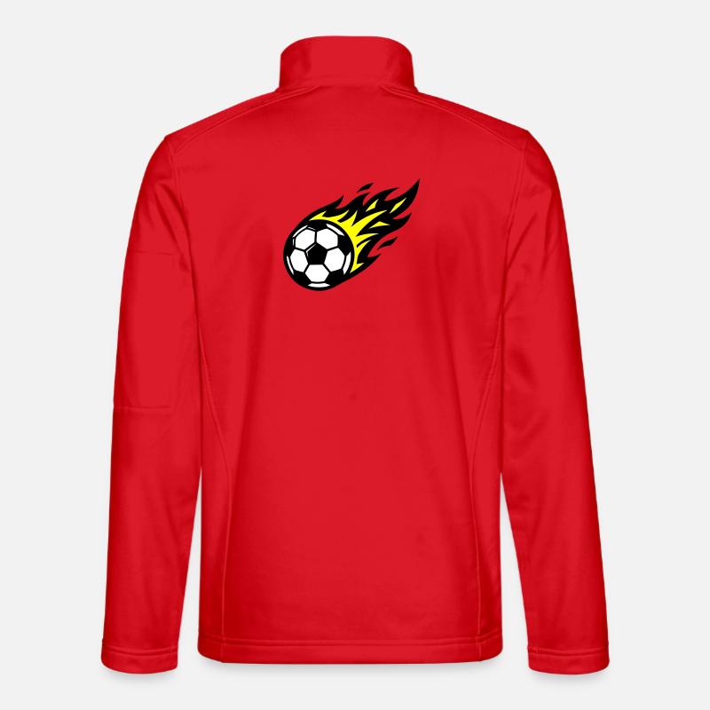 Soccer Flame Ball - Unisex Softshell Jacket - red