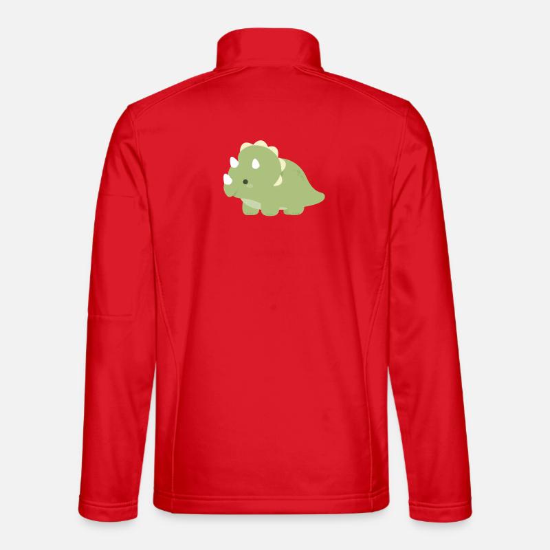 Emerald Triceratops Charm - Unisex Softshell Jacket - red