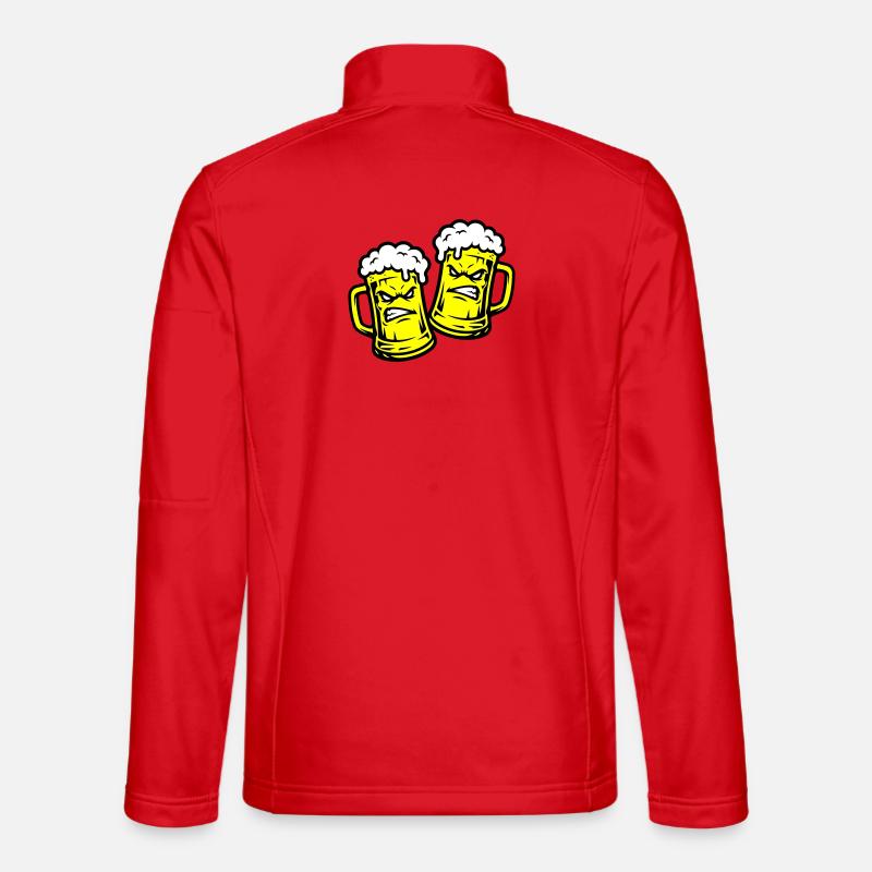 Bier Comic Bierglas - Unisex Softshelljacke - Rot