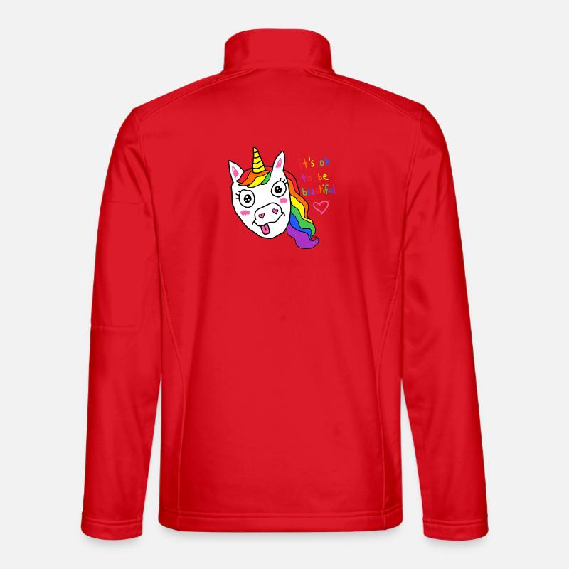 Es ist okay, ein schönes Regenbogen-Einhorn zu sein Unisex Softshelljacke