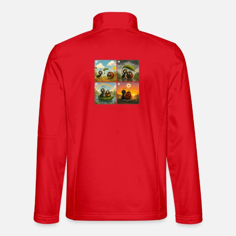 Ladybug and ant - Unisex Softshell Jacket - red