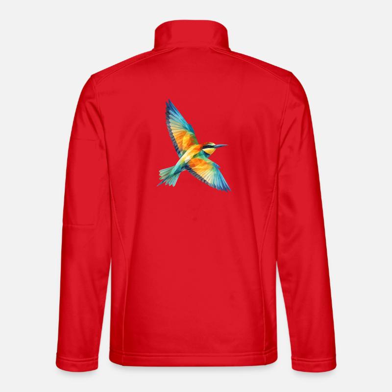 Bee-Eater Bird Low Poly Polygon Art Unisex Softshell Jacket