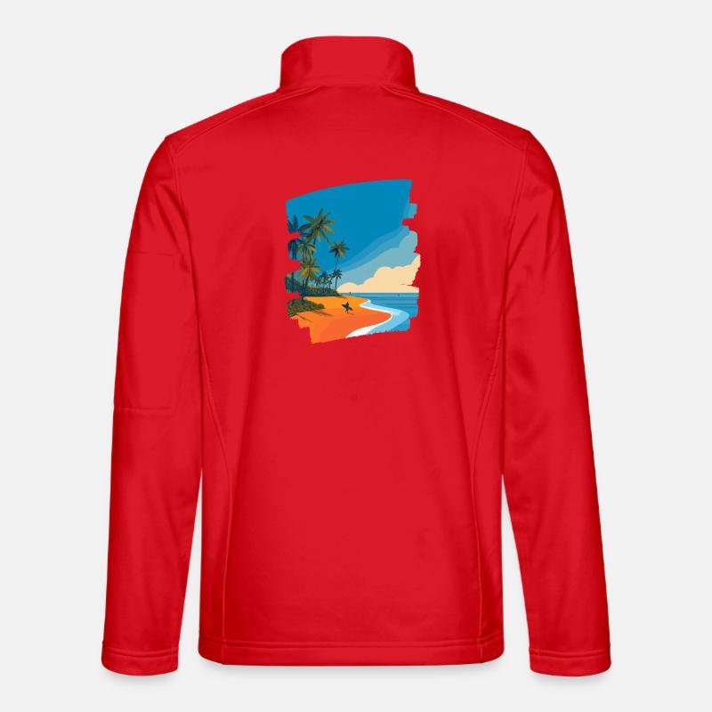 Tropical Beach - Unisex Softshell Jacket - red