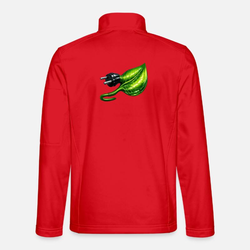 Grünes Energieblatt - Unisex Softshelljacke - Rot