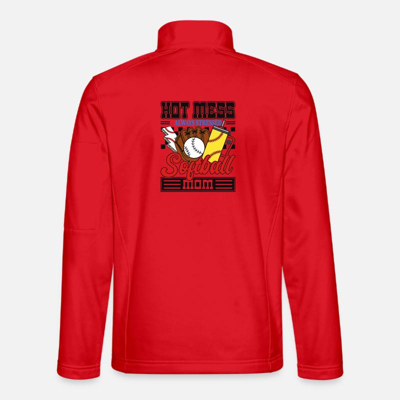 Gestresste Softball Mama - Unisex Softshelljacke - Rot