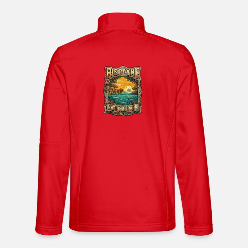 Biscayne National Park Scene - Unisex Softshell Jacket - red