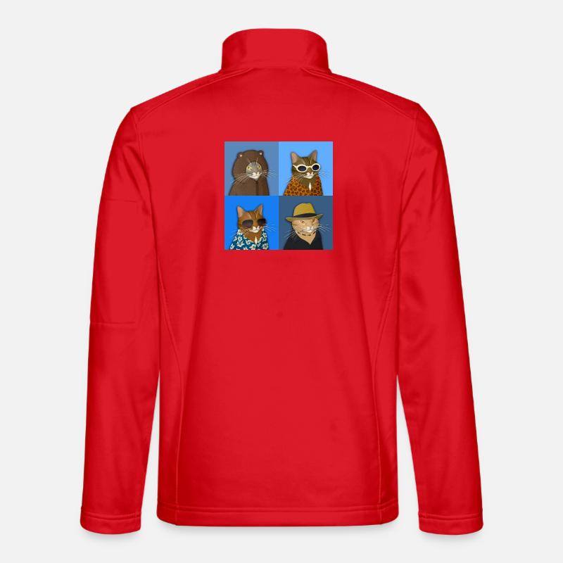Getigerte Katzensorte - Unisex Softshelljacke - Rot