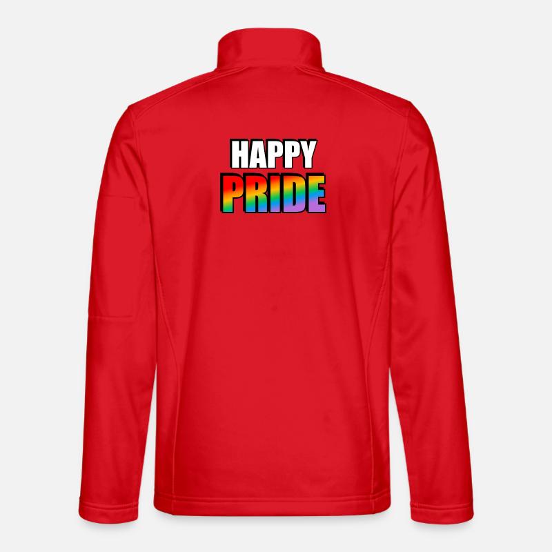 Happy Pride Rainbow Letters - Unisex Softshell Jacket - red