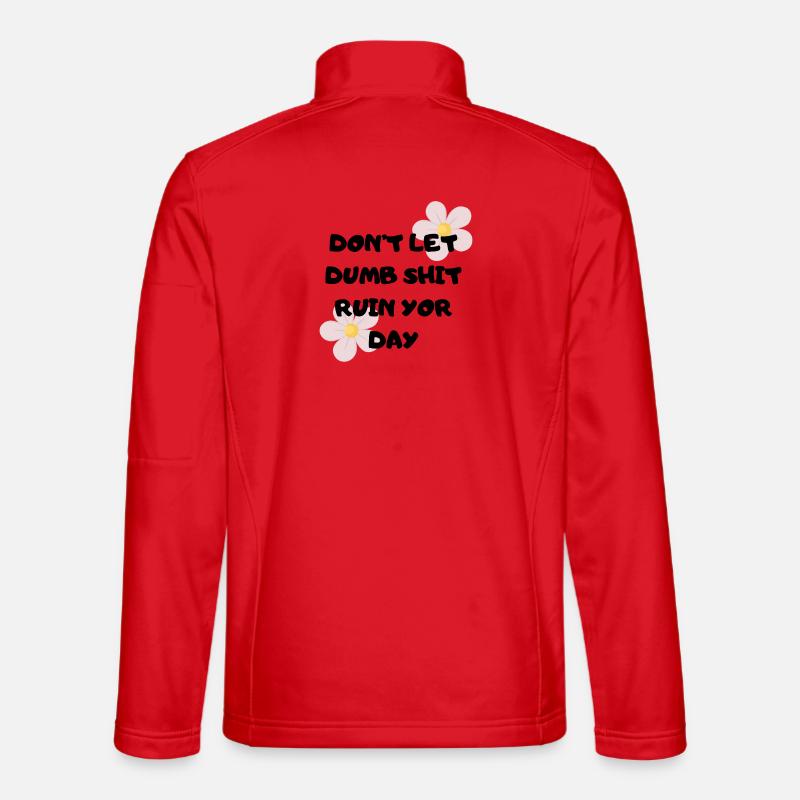 Pastel Blossoms Accent Handwriting - Unisex Softshell Jacket - red