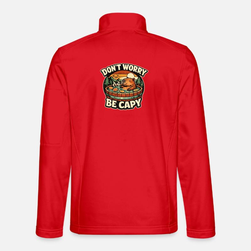 Capybara Whirlpool Abend - Unisex Softshelljacke - Rot