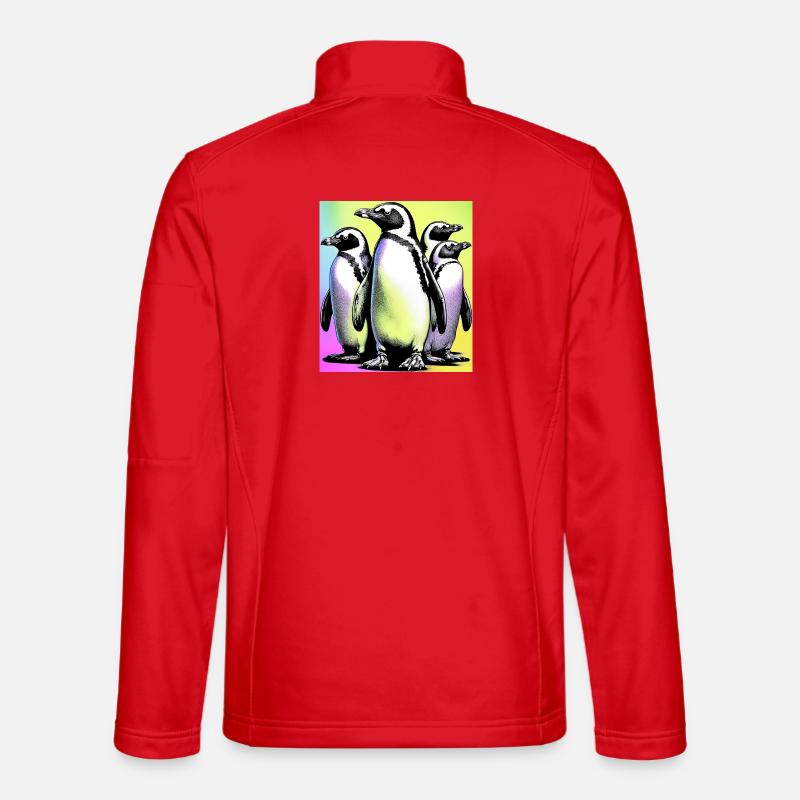 Penguin Penguins - Unisex Softshell Jacket - red