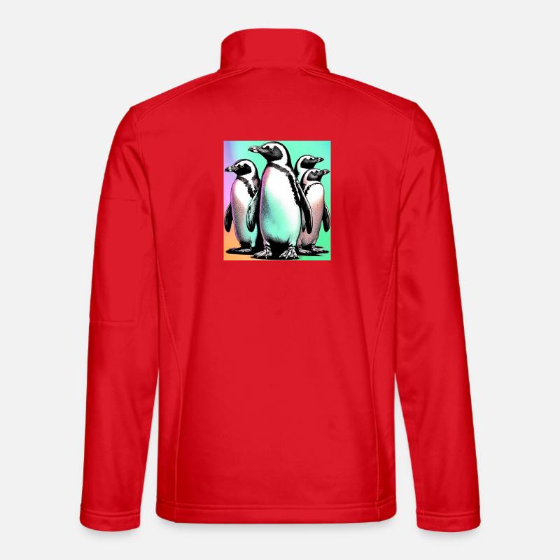 Penguin Penguins - Unisex Softshell Jacket - red