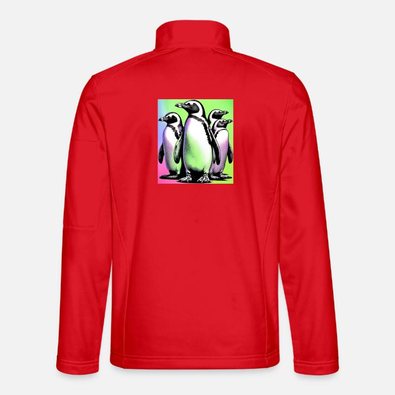 Penguin Penguins - Unisex Softshell Jacket - red