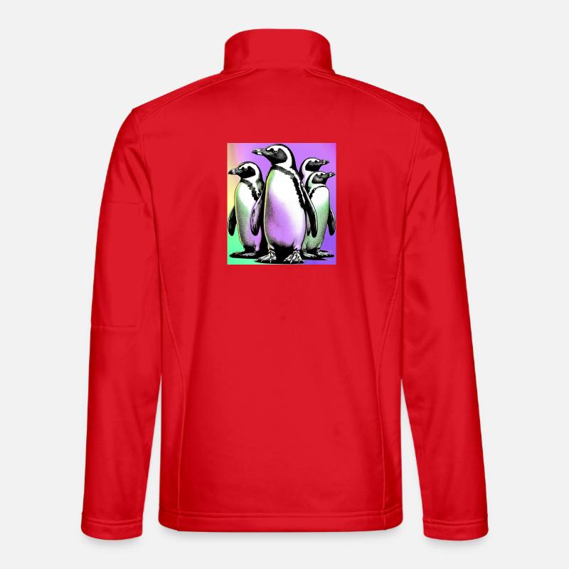 Penguin Penguins - Unisex Softshell Jacket - red