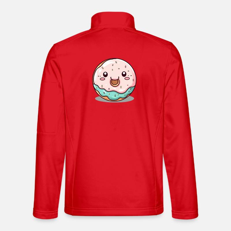Süßer Donut mit Gesicht Unisex Softshelljacke