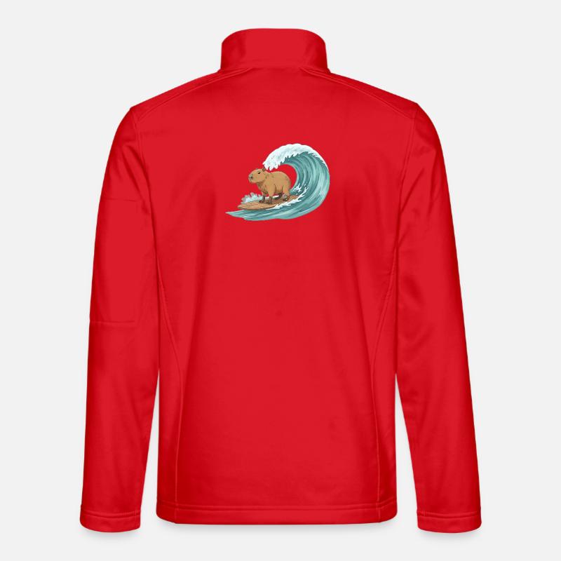 Capybara on surfboard Unisex Softshell Jacket