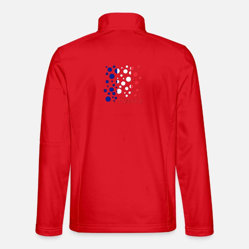 France Dot Pattern Flag - Unisex Softshell Jacket - red