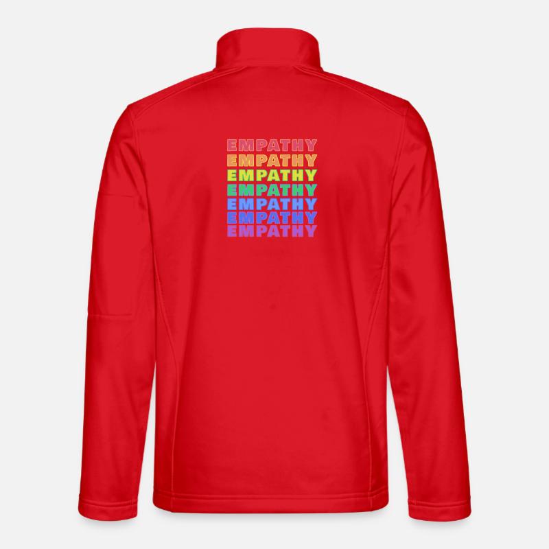 Empathy Rainbow Print - Unisex Softshell Jacket - red