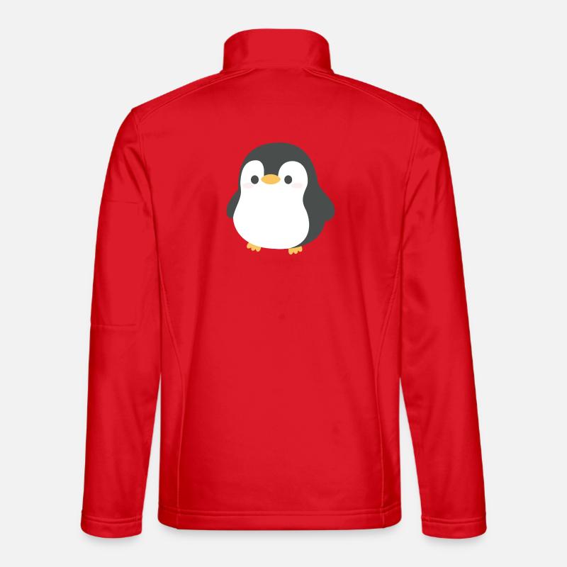 Chibi-Pinguin-Silhouette - Unisex Softshelljacke - Rot
