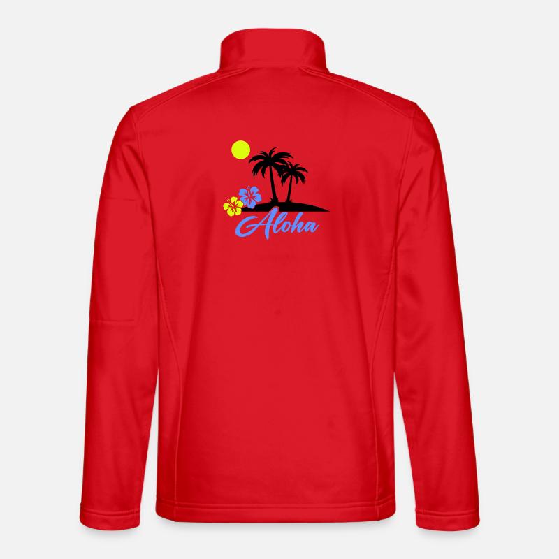Aloha Hibiskus Neon Script - Unisex Softshelljacke - Rot