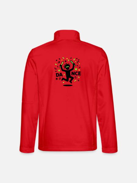 Fête techno rave des années 90 avec des bonhommes bâtons dansants - Veste en tissu softshell Unisexe - rouge - Dos