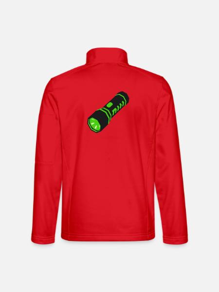 Taschenlampe Licht Icon - Unisex Softshelljacke - Rot - Hinten