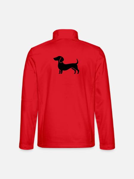 Dackel - Unisex Softshelljacke - Rot - Hinten