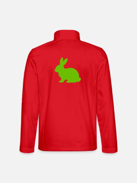 Heller Hase Silhouette - Unisex Softshelljacke - Rot - Hinten