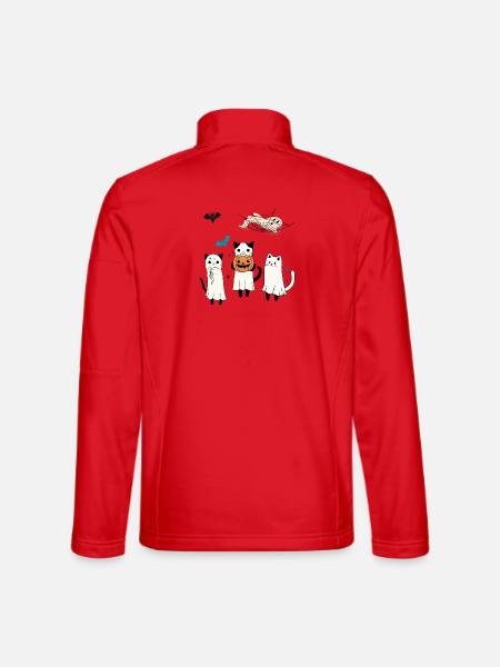Katzen Halloween - Unisex Softshelljacke - Rot