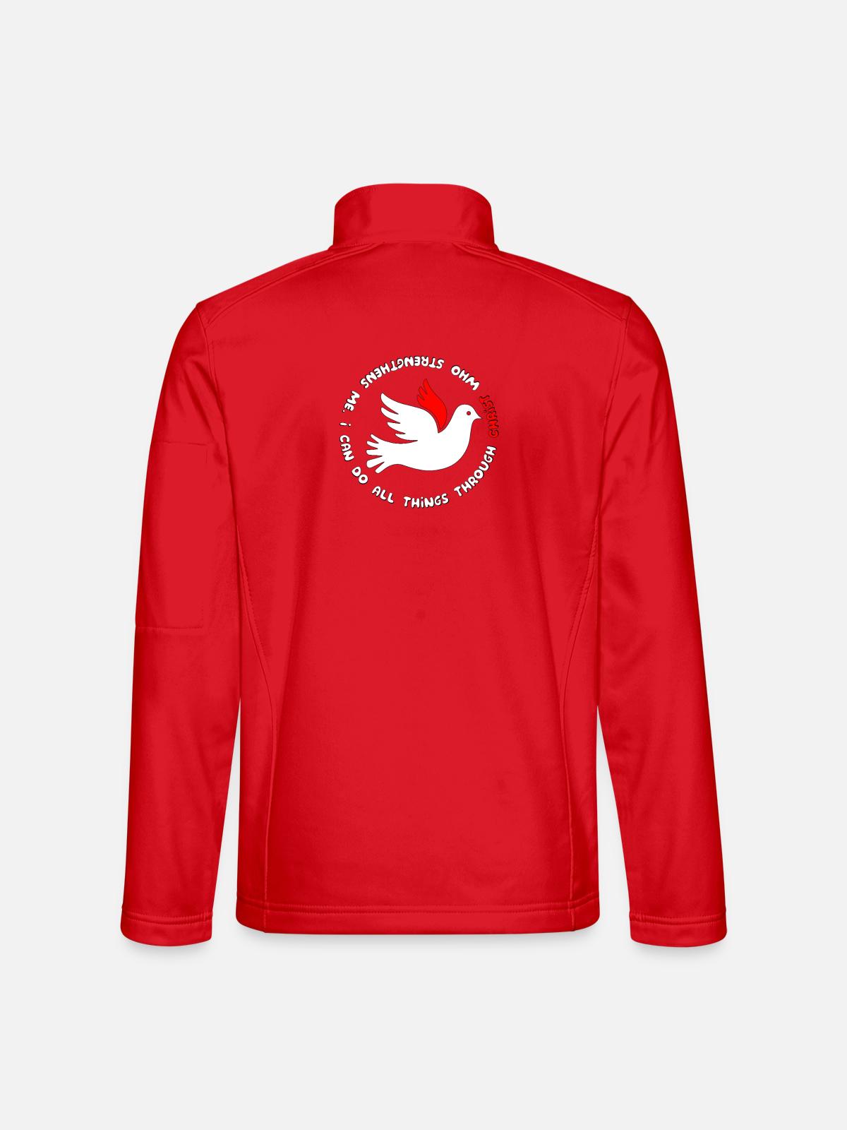 Dove with bible verse - Unisex Softshelljacke - Rot - Hinten