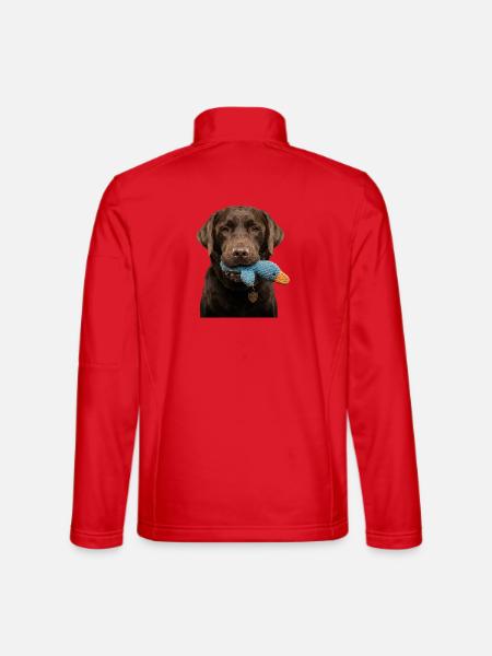 Labrador mit Ente - Zum Verlieben süß! - Unisex Softshelljacke - Rot