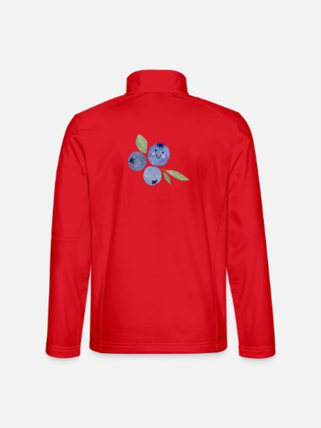 Blaubeeren Aquarell Trio mit Gesicht - Unisex Softshelljacke - Rot