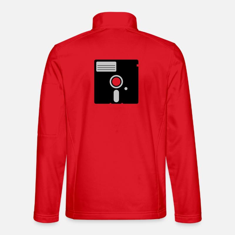 retro floppy disk - Unisex Softshelljacke - Rot