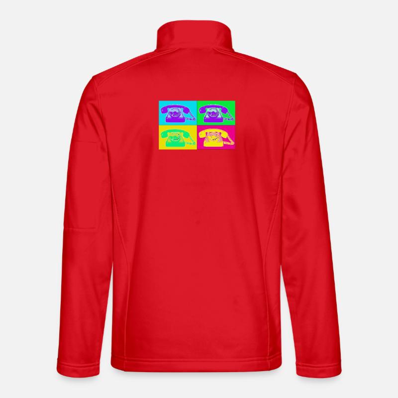 Pop Art Quad Neon Phone - Unisex Softshell Jacket - red