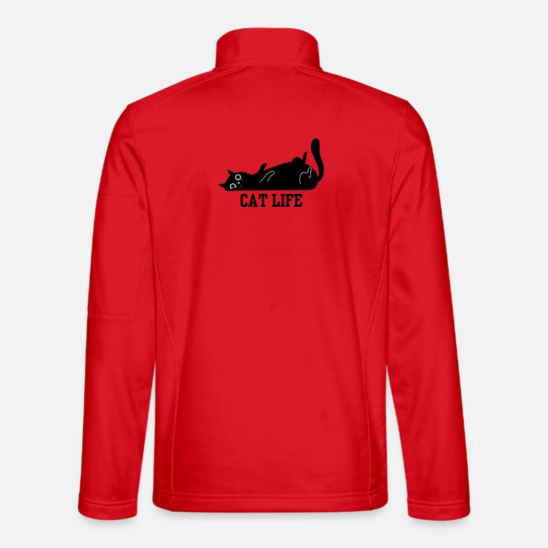 Minimal Abstract Line Sketch - Unisex Softshell Jacket - red