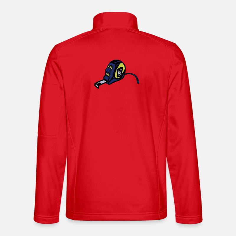 Atemschutz Illustration Gelb Blau - Unisex Softshelljacke - Rot