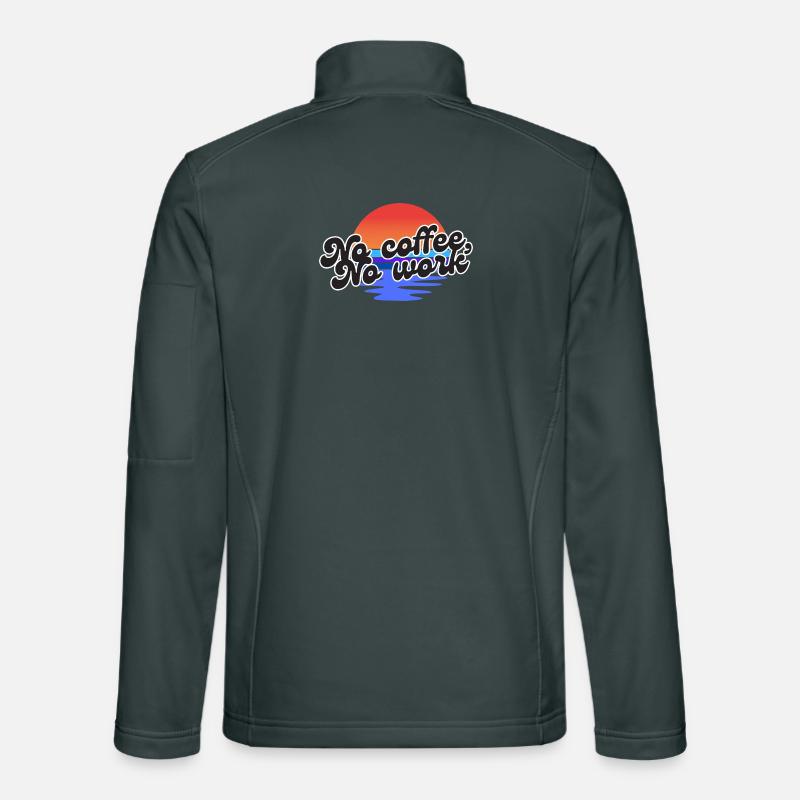 No coffee no work – Sunset retro fun Unisex Softshell Jacket