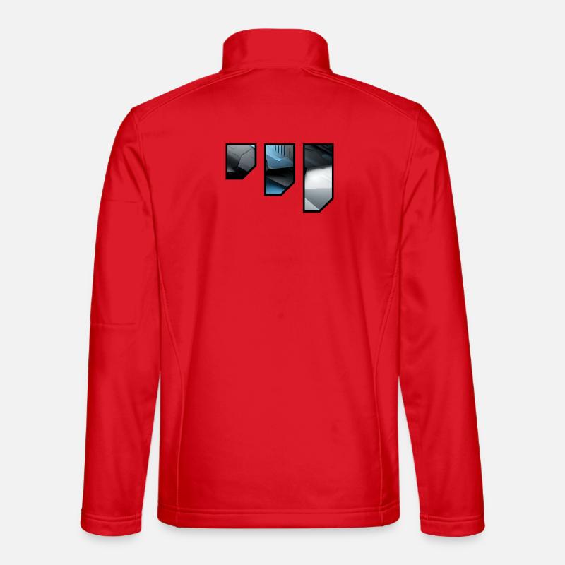 Futuristic Techno Abstract Pattern - Unisex Softshell Jacket - red