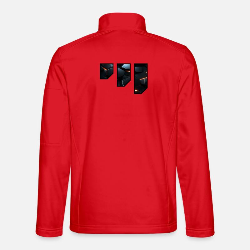 Futuristic Geometric Light Pattern - Unisex Softshell Jacket - red