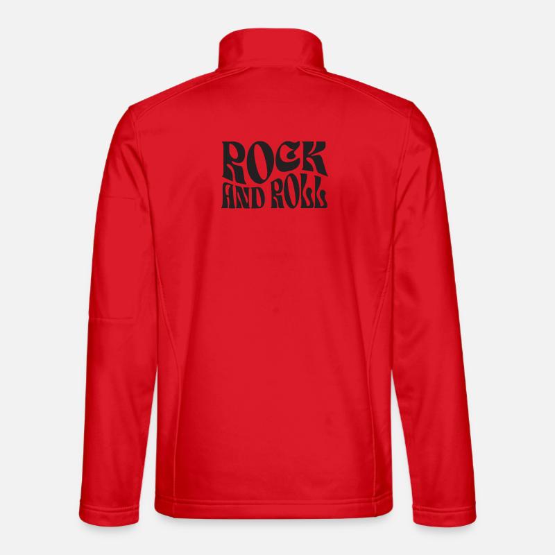 Rock'n'Roll Retro-Typografie - Unisex Softshelljacke - Rot