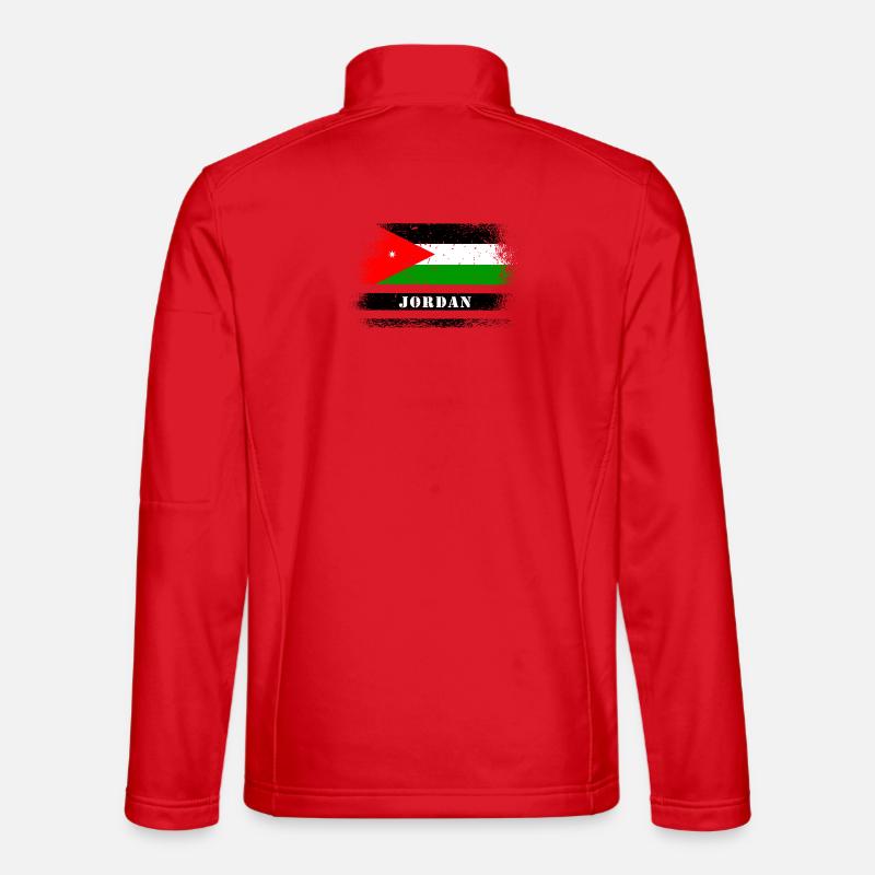 Jordanien Flaggen Design - Unisex Softshelljacke - Rot