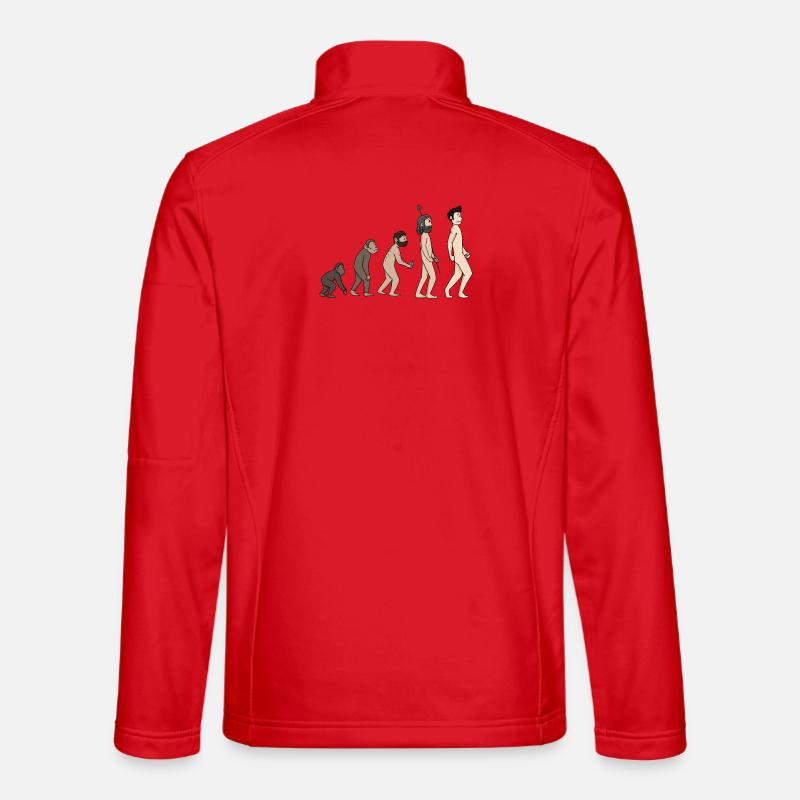 Menschheits Entwicklung - Evolution Illustration - Unisex Softshelljacke - Rot
