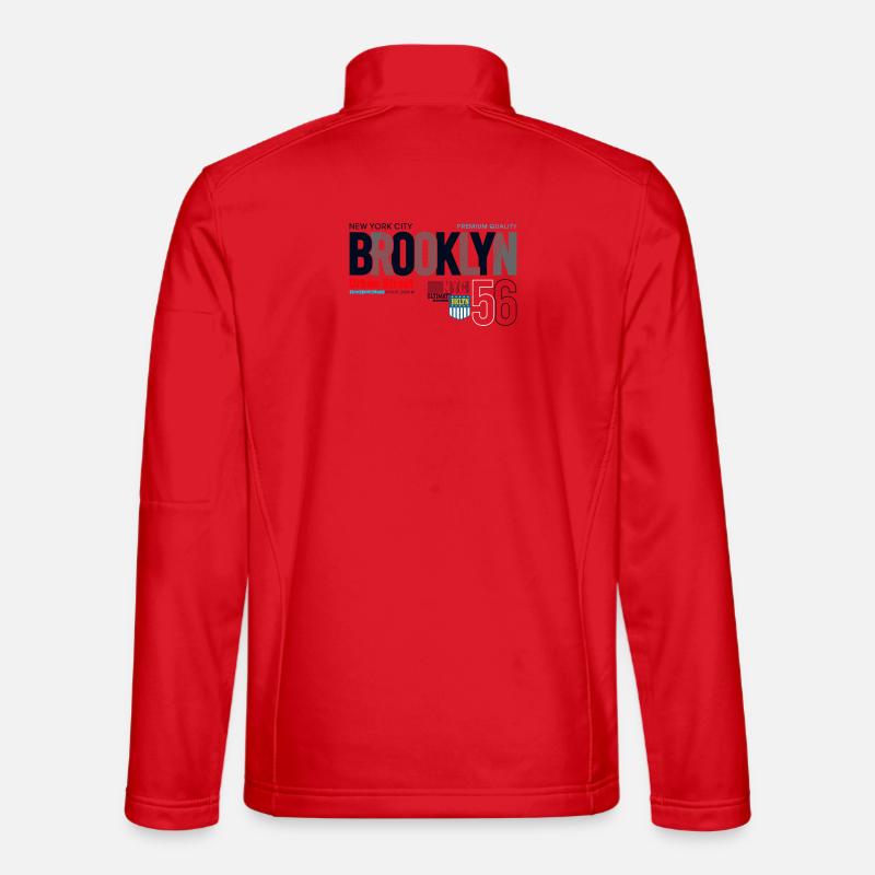 Brooklyn Stadtbild Urbane Typografie - Unisex Softshelljacke - Rot