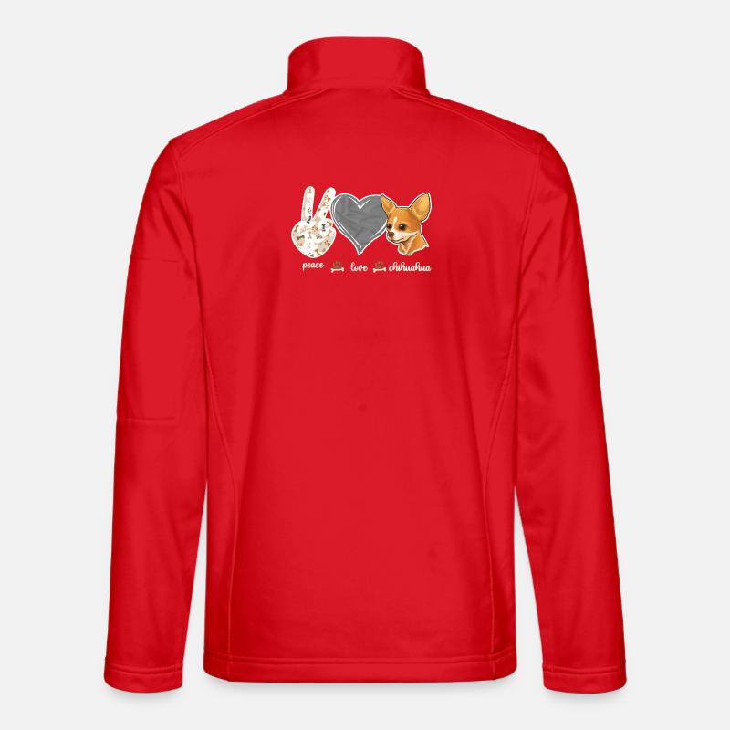 Chihuahua Chihuahueño Peace Love - Unisex Softshell Jacket - red