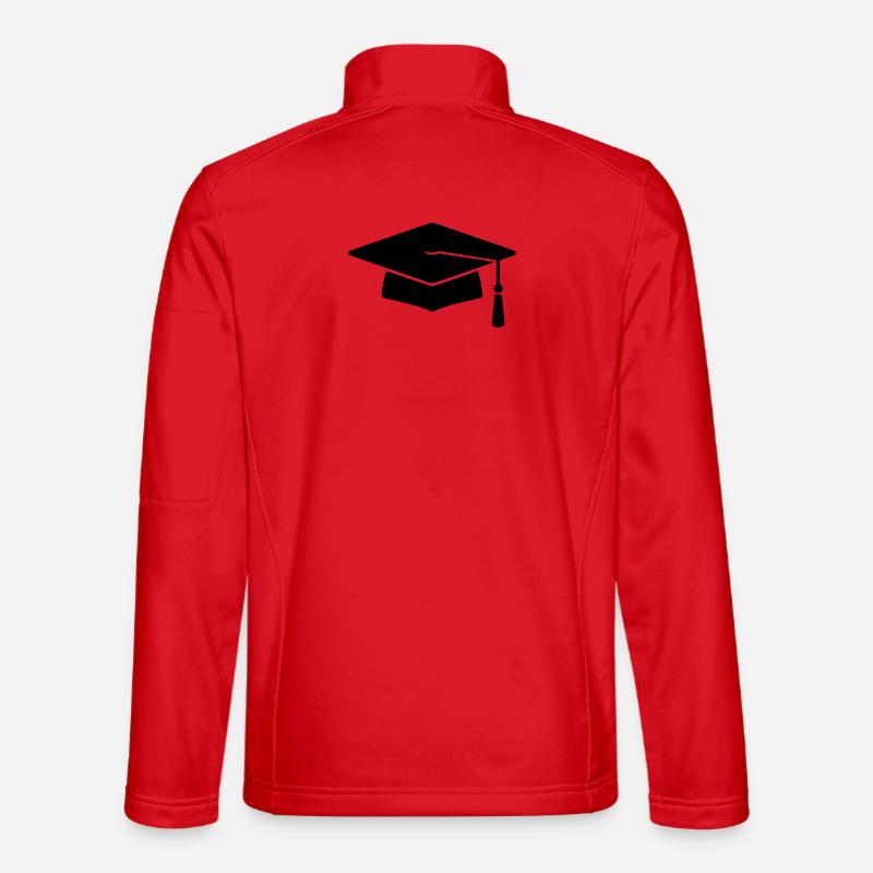 Graduation Silhouette Doctoral Hat - Unisex Softshell Jacket - red