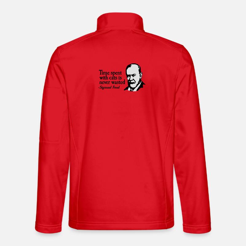 Time spent with cats is never Sigmund Freud Unisex Softshell Jacket