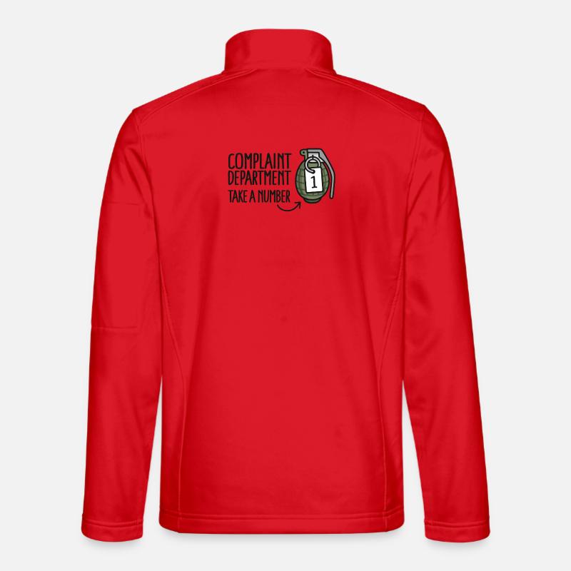 Complaints Division Customer Service Hand Grenade - Unisex Softshell Jacket - red